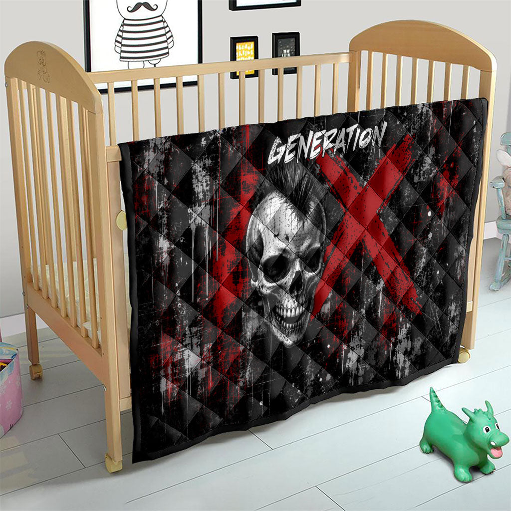 Generation X Mohawk Skull Quilt Distressed Punk Rock Grunge