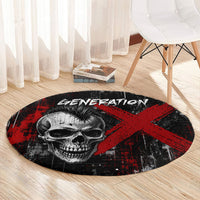 Generation X Mohawk Skull Round Carpet Distressed Punk Rock Grunge