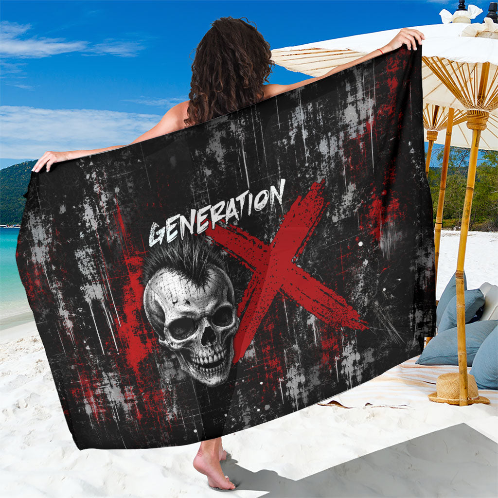 Generation X Mohawk Skull Sarong Distressed Punk Rock Grunge