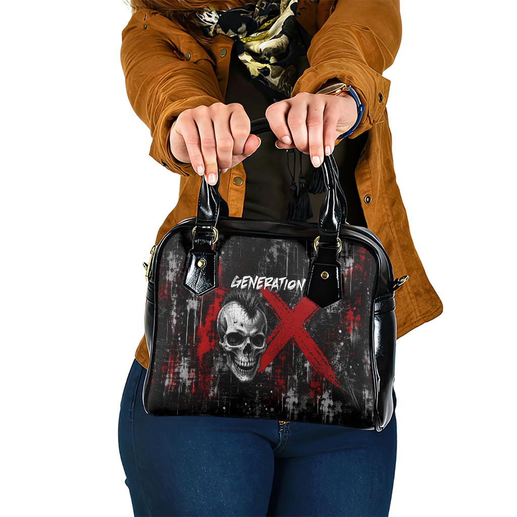 Generation X Mohawk Skull Shoulder Handbag Distressed Punk Rock Grunge