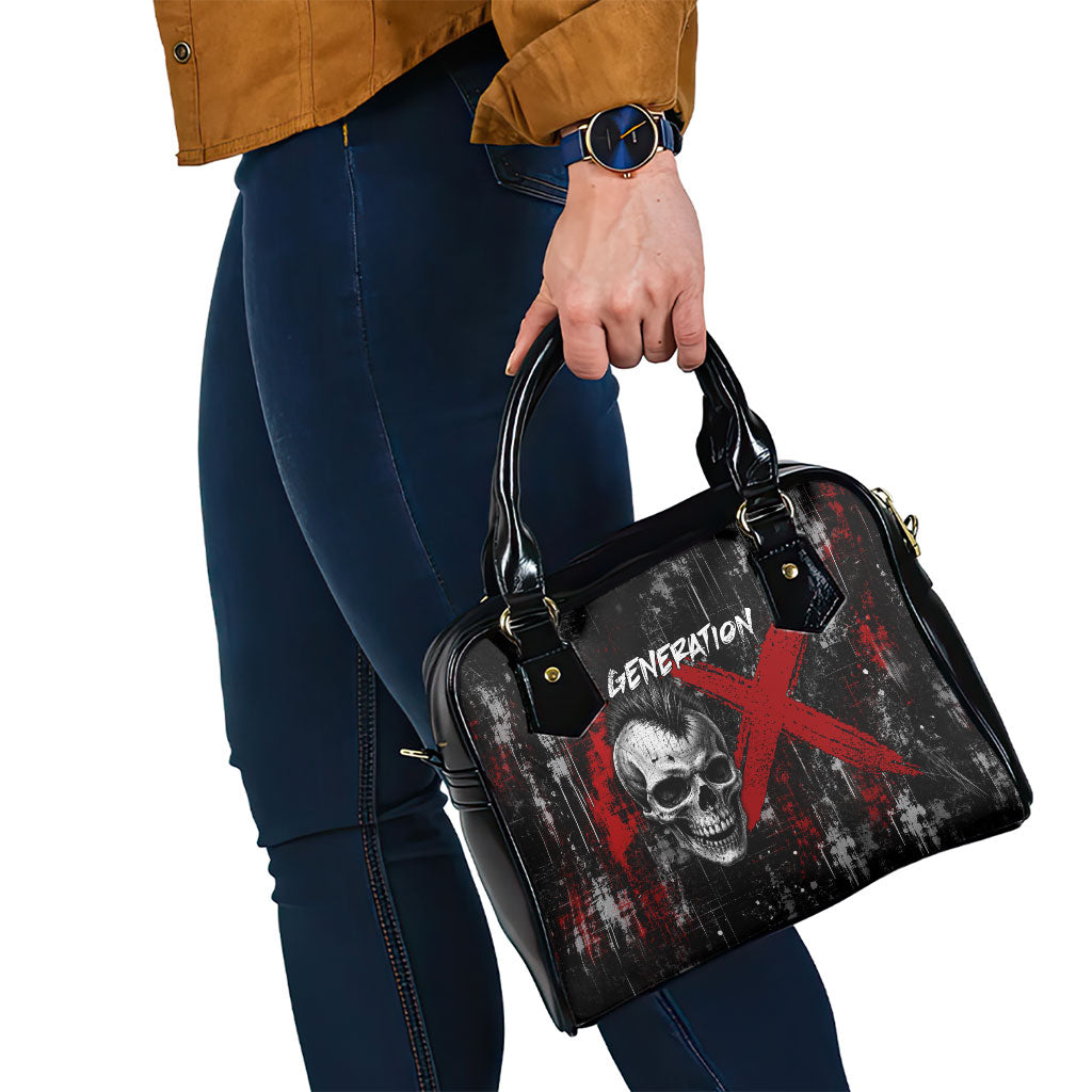 Generation X Mohawk Skull Shoulder Handbag Distressed Punk Rock Grunge