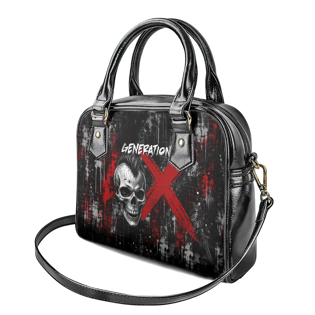 Generation X Mohawk Skull Shoulder Handbag Distressed Punk Rock Grunge