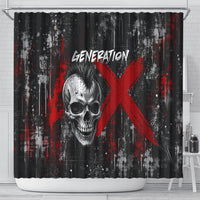 Generation X Mohawk Skull Shower Curtain Distressed Punk Rock Grunge