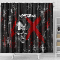Generation X Mohawk Skull Shower Curtain Distressed Punk Rock Grunge