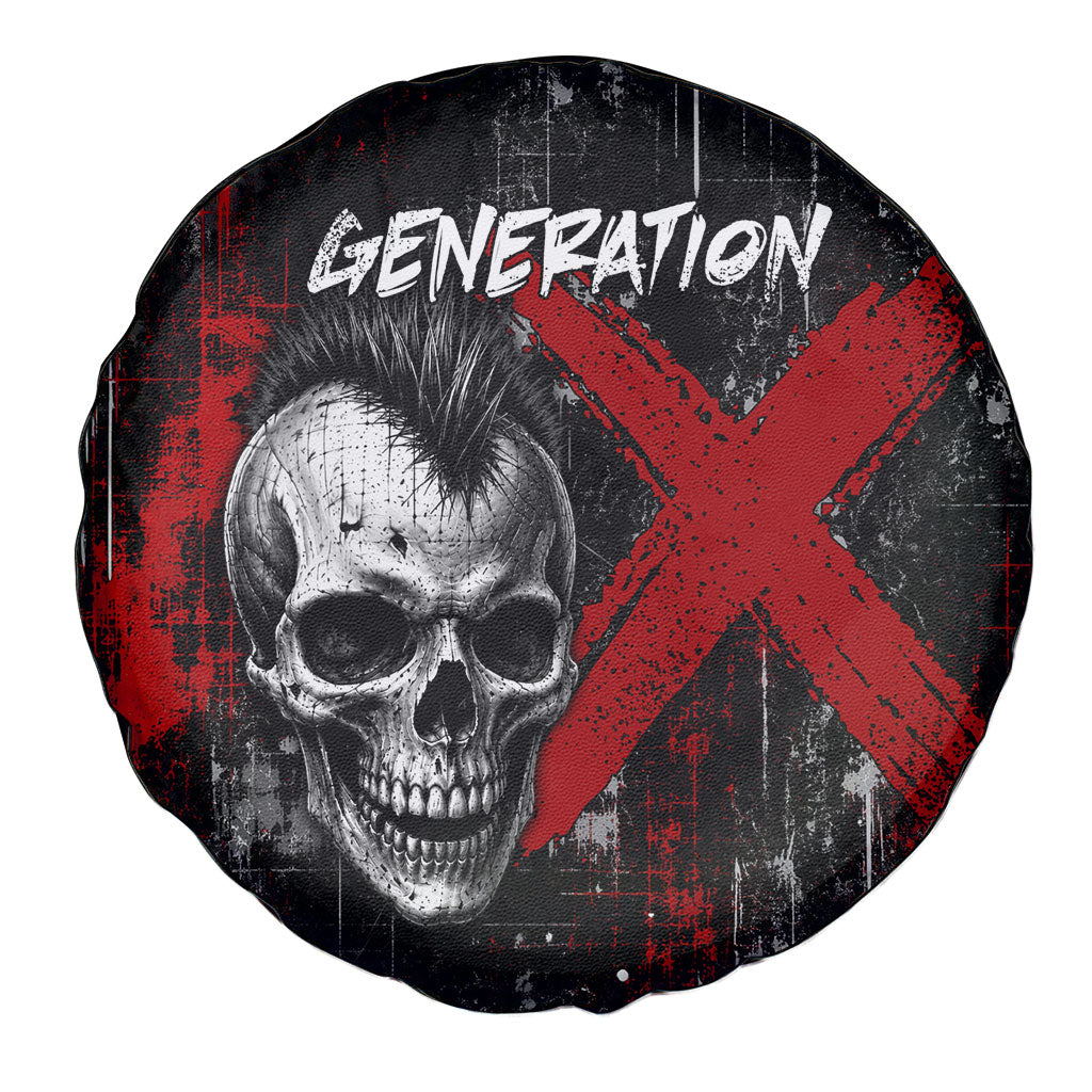 Generation X Mohawk Skull Spare Tire Cover Distressed Punk Rock Grunge
