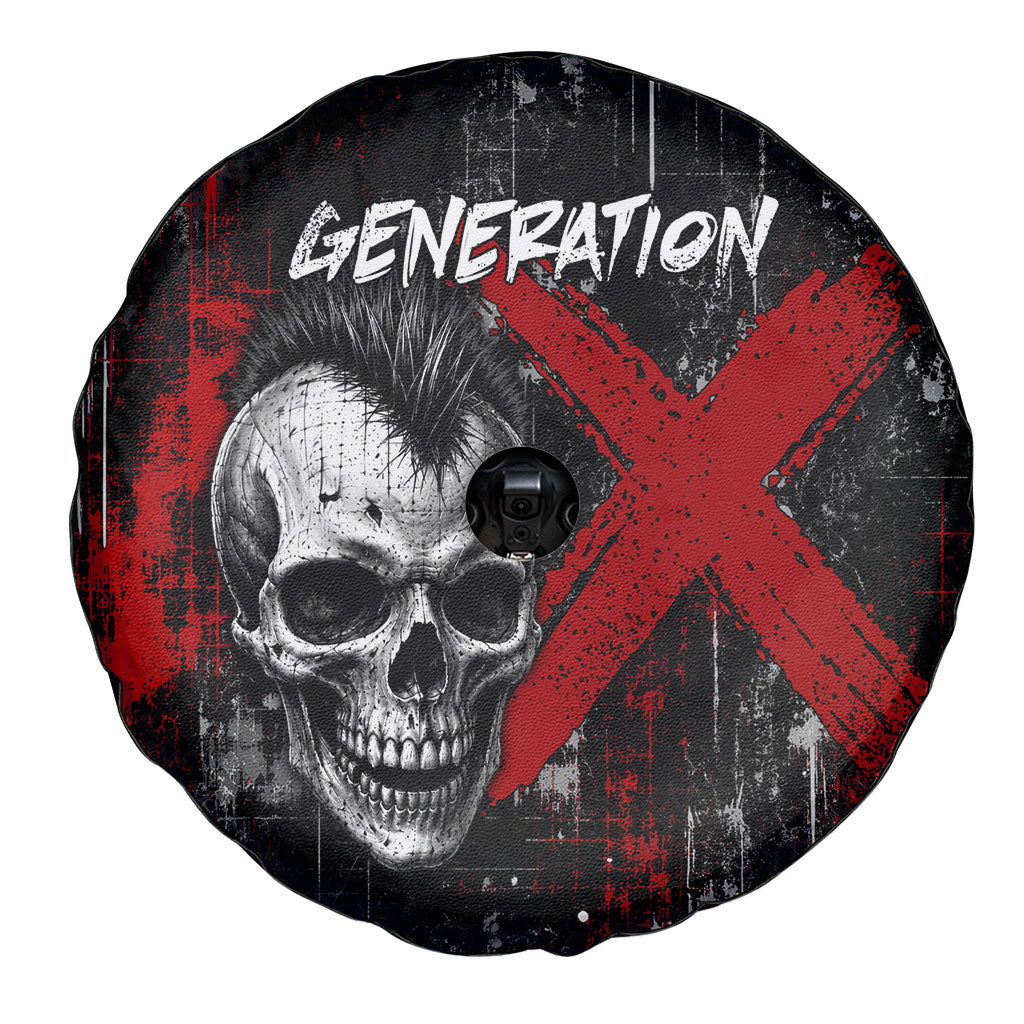 Generation X Mohawk Skull Spare Tire Cover Distressed Punk Rock Grunge