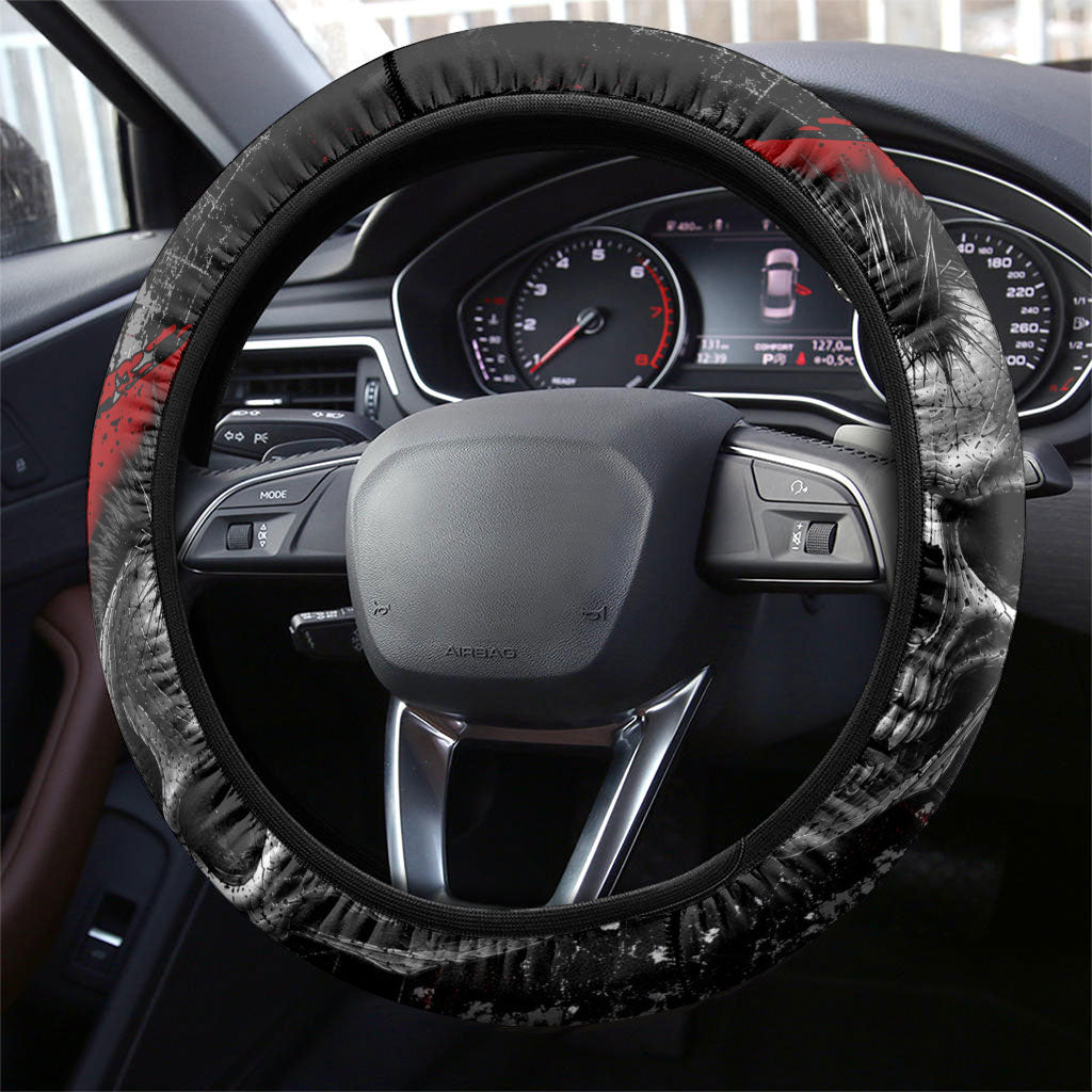 Generation X Mohawk Skull Steering Wheel Cover Distressed Punk Rock Grunge