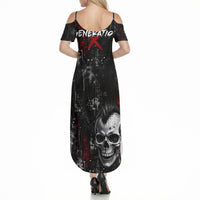 Generation X Mohawk Skull Summer Maxi Dress Distressed Punk Rock Grunge