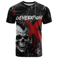 Generation X Mohawk Skull T Shirt Distressed Punk Rock Grunge