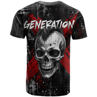 Generation X Mohawk Skull T Shirt Distressed Punk Rock Grunge