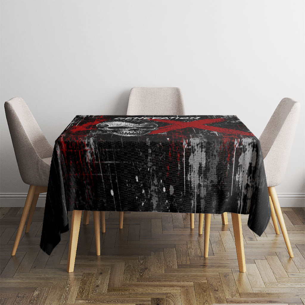 Generation X Mohawk Skull Tablecloth Distressed Punk Rock Grunge