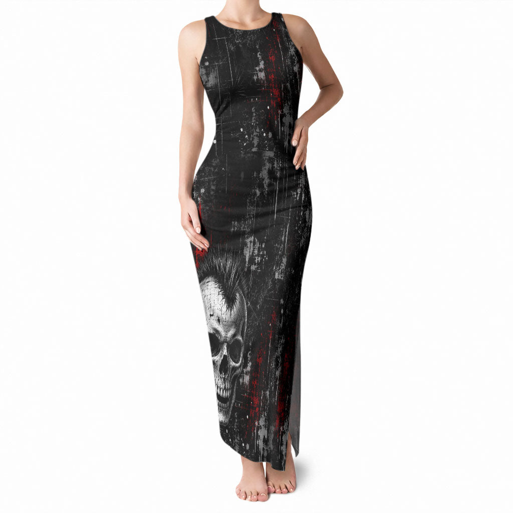 Generation X Mohawk Skull Tank Maxi Dress Distressed Punk Rock Grunge