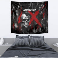 Generation X Mohawk Skull Tapestry Distressed Punk Rock Grunge