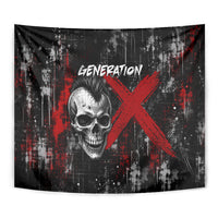 Generation X Mohawk Skull Tapestry Distressed Punk Rock Grunge