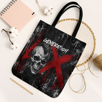 Generation X Mohawk Skull Tote Bag Distressed Punk Rock Grunge
