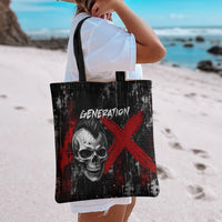 Generation X Mohawk Skull Tote Bag Distressed Punk Rock Grunge