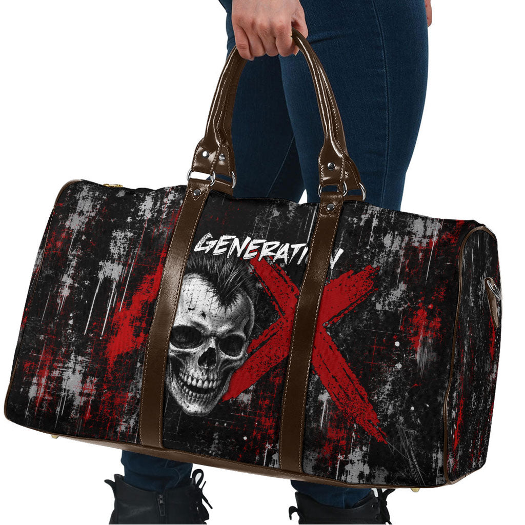 Generation X Mohawk Skull Travel Bag Distressed Punk Rock Grunge