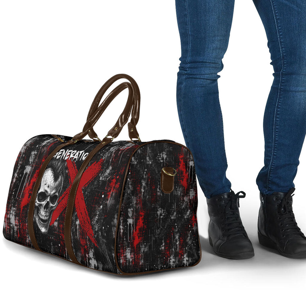 Generation X Mohawk Skull Travel Bag Distressed Punk Rock Grunge