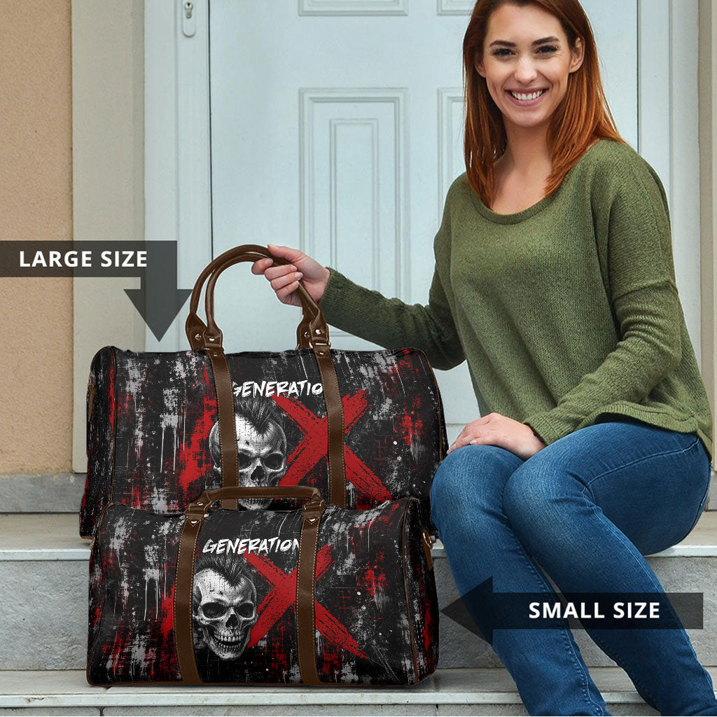 Generation X Mohawk Skull Travel Bag Distressed Punk Rock Grunge