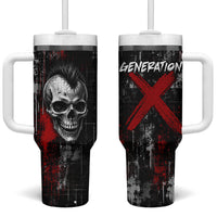 Generation X Mohawk Skull Tumbler With Handle Distressed Punk Rock Grunge