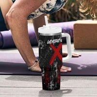Generation X Mohawk Skull Tumbler With Handle Distressed Punk Rock Grunge