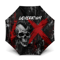 Generation X Mohawk Skull Umbrella Distressed Punk Rock Grunge