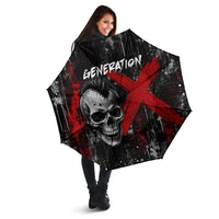 Generation X Mohawk Skull Umbrella Distressed Punk Rock Grunge