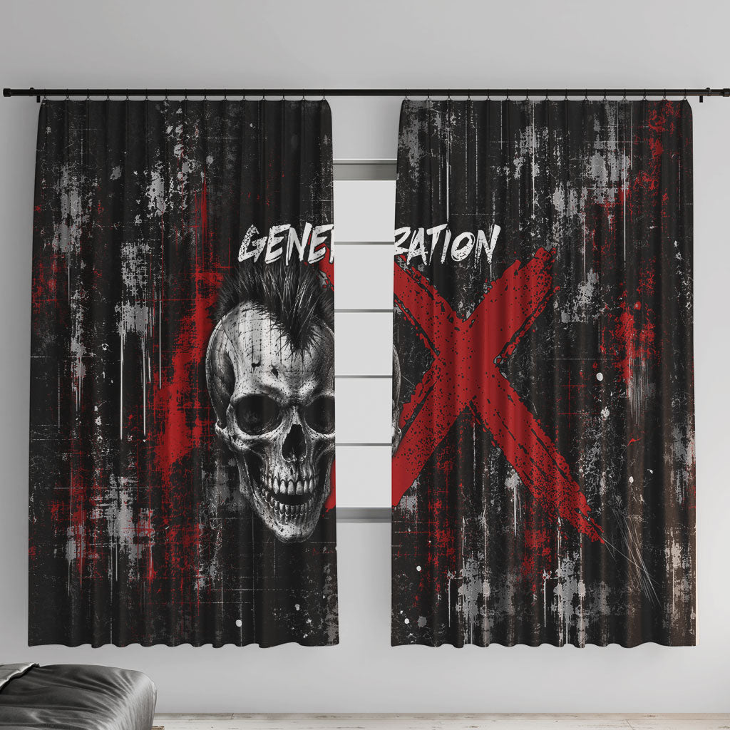 Generation X Mohawk Skull Window Curtain Distressed Punk Rock Grunge