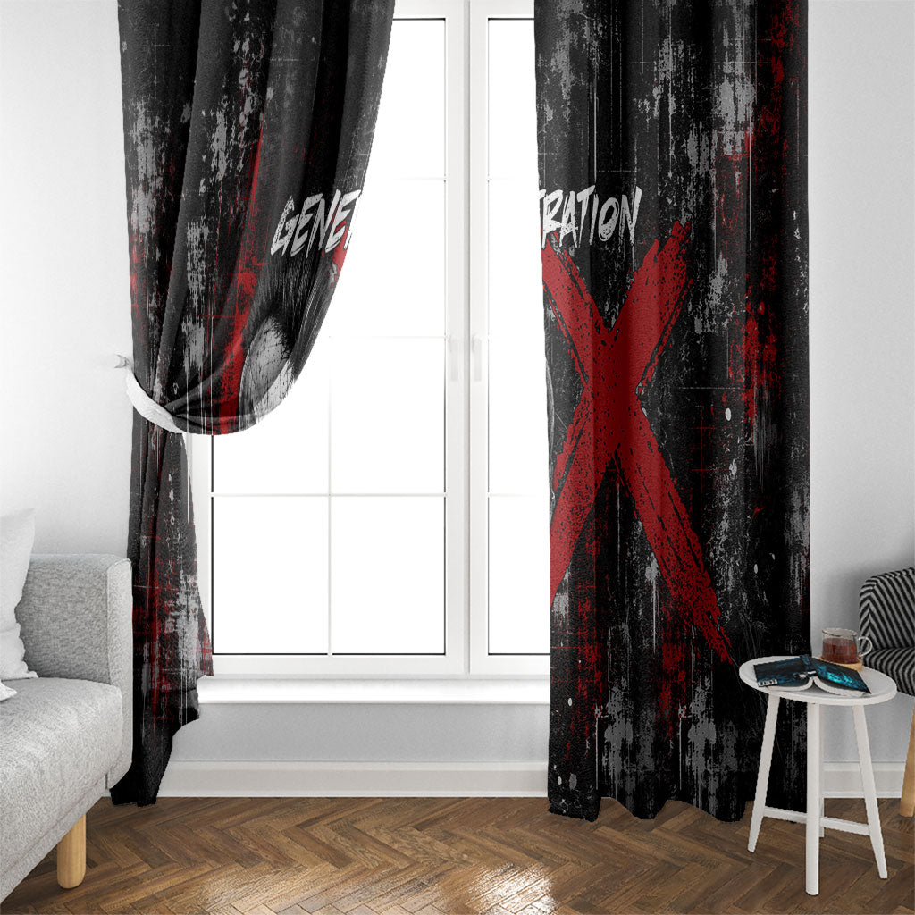 Generation X Mohawk Skull Window Curtain Distressed Punk Rock Grunge
