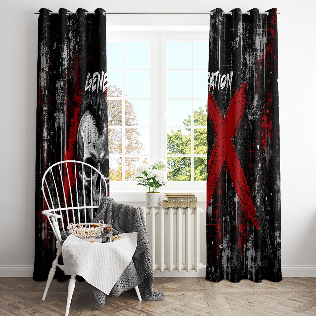 Generation X Mohawk Skull Window Curtain Distressed Punk Rock Grunge