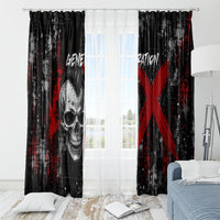 Generation X Mohawk Skull Window Curtain Distressed Punk Rock Grunge