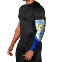 Diabetes Awareness Ribbon Arm Sleeves Floral Blue Ribbon World Map