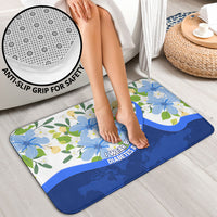 Diabetes Awareness Ribbon Bathroom Set Floral Blue Ribbon World Map