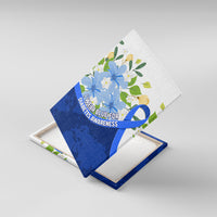 Diabetes Awareness Ribbon Canvas Wall Art Floral Blue Ribbon World Map