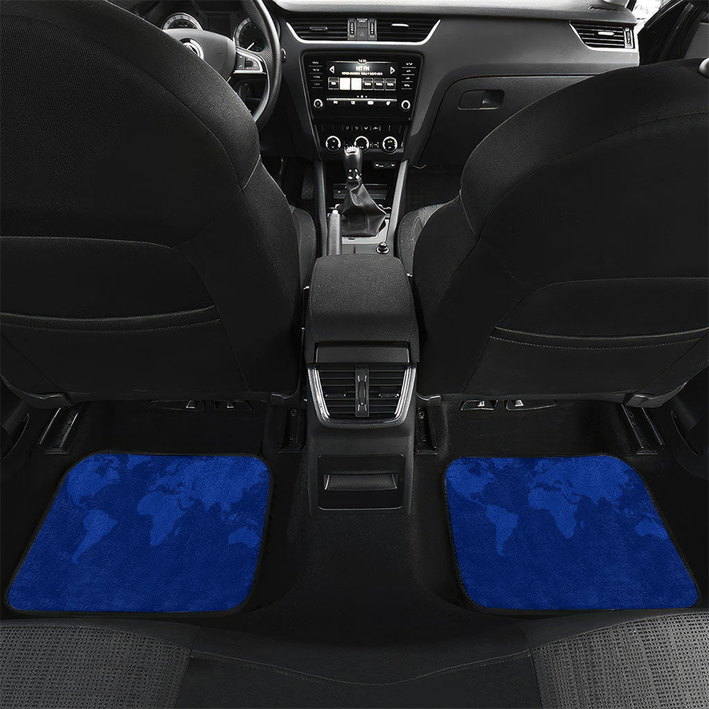 Diabetes Awareness Ribbon Car Mats Floral Blue Ribbon World Map