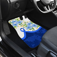 Diabetes Awareness Ribbon Car Mats Floral Blue Ribbon World Map