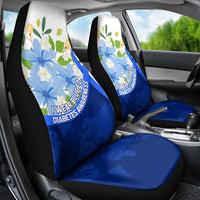 Diabetes Awareness Ribbon Car Seat Cover Floral Blue Ribbon World Map