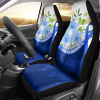 Diabetes Awareness Ribbon Car Seat Cover Floral Blue Ribbon World Map