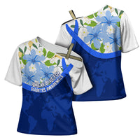 Diabetes Awareness Ribbon Cross Shoulder Shirt Floral Blue Ribbon World Map