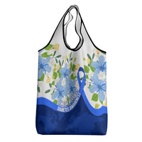 Diabetes Awareness Ribbon Grocery Bag Floral Blue Ribbon World Map