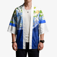Diabetes Awareness Ribbon Kimono Floral Blue Ribbon World Map