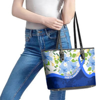Diabetes Awareness Ribbon Leather Tote Bag Floral Blue Ribbon World Map