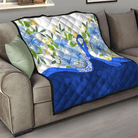 Diabetes Awareness Ribbon Quilt Floral Blue Ribbon World Map