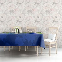Diabetes Awareness Ribbon Tablecloth Floral Blue Ribbon World Map