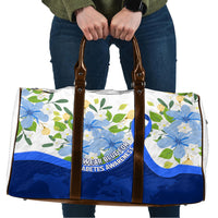 Diabetes Awareness Ribbon Travel Bag Floral Blue Ribbon World Map