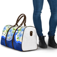 Diabetes Awareness Ribbon Travel Bag Floral Blue Ribbon World Map