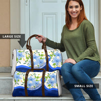 Diabetes Awareness Ribbon Travel Bag Floral Blue Ribbon World Map