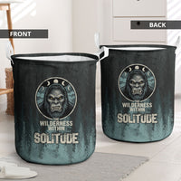 Bigfoot Wilderness Solitude Laundry Basket Cryptid Forest Graphic In Distressed Vintage Style