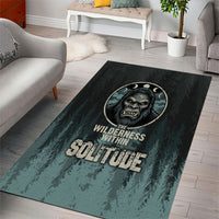 Bigfoot Wilderness Solitude Area Rug Cryptid Forest Graphic In Distressed Vintage Style