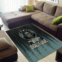 Bigfoot Wilderness Solitude Area Rug Cryptid Forest Graphic In Distressed Vintage Style